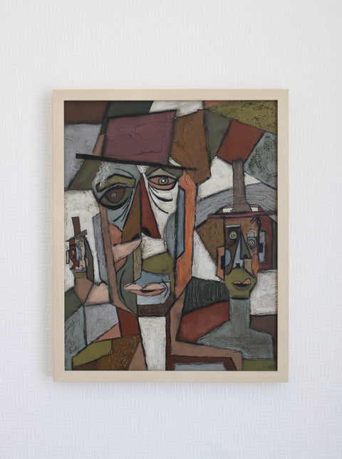 Angela Dickerson Hat Figure Variation Original Framed Artwork