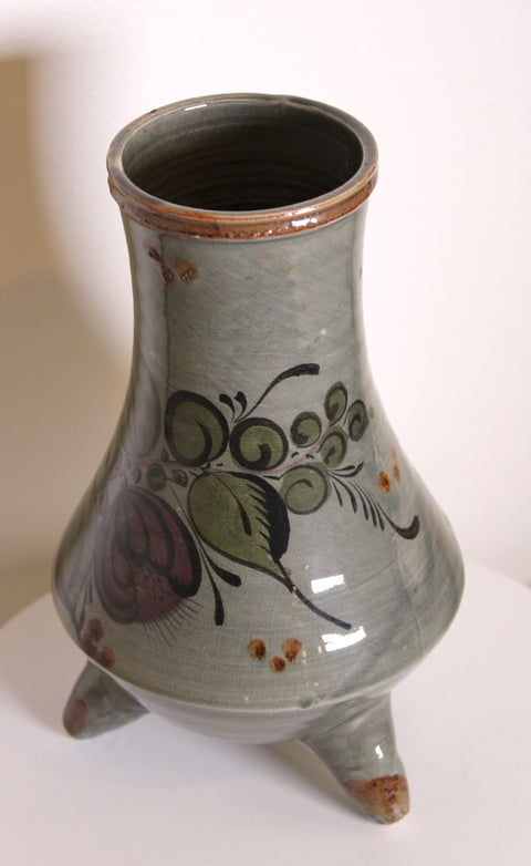 Tripod Celadon Floral Vase
