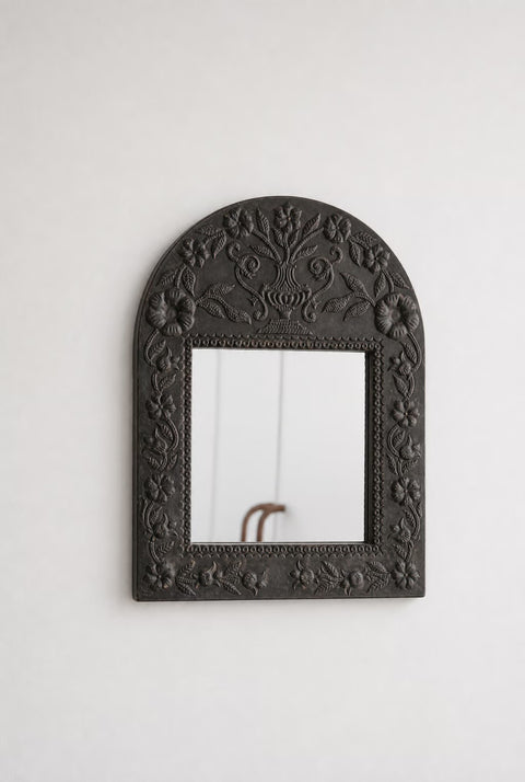 Carved metal Arched Wall Mirror