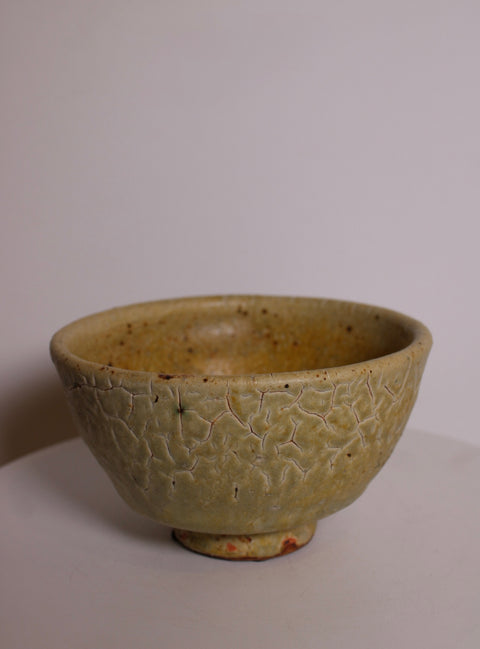 Olive Crackle Glaze Studio Pottery Bowl