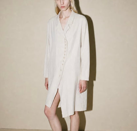 Zanzea Cream Asymmetric Button Blouse — product detail