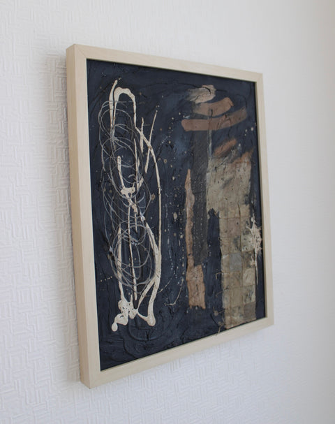 Angela Dickerson Black White Signal Original Framed Artwork