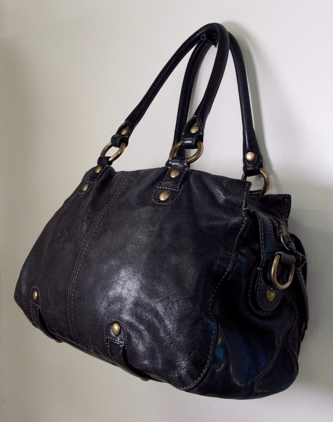 Pre Owned Legacy Garcia Satchel #12704 | 65th Anniversary | Black Italian Leather (Y2k Vintage)