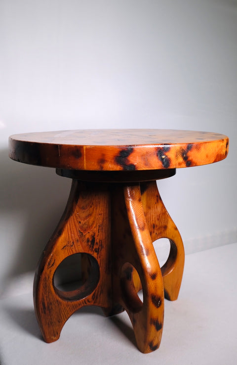 Small Solid Wood Intricate Side/Accent Table