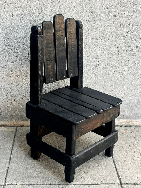 Black Antique Small Side Garden Chair