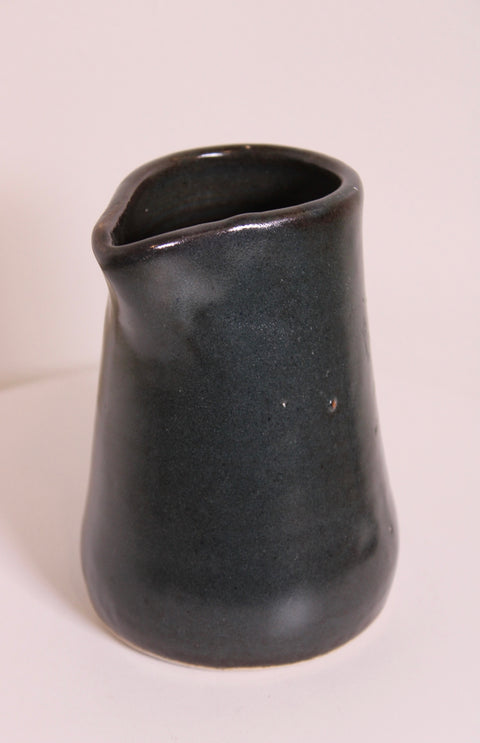 Black Modernist Studio Pottery Pitcher Vase