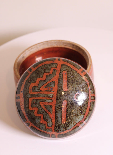 Mid Century Studio Pottery Covered Box