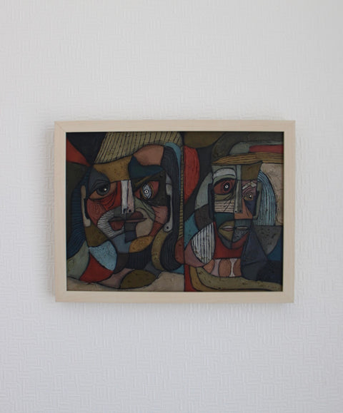 Angela Dickerson Two in Profile Original Framed Artwork
