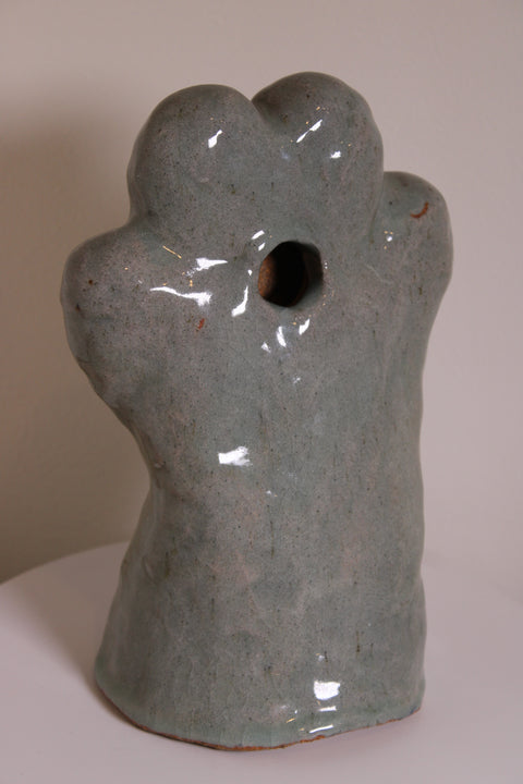 Gray Ceramic Paw Sculpture