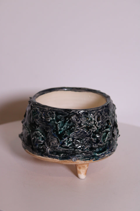 Textured Turquoise Studio Pottery Cup