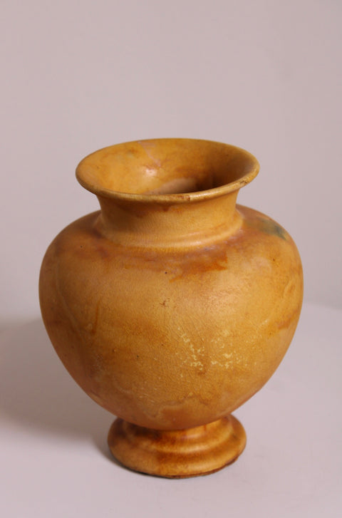 Mustard Yellow Footed Ceramic Vase