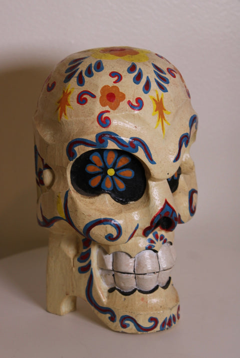 Painted Sugar Skull Sculpture