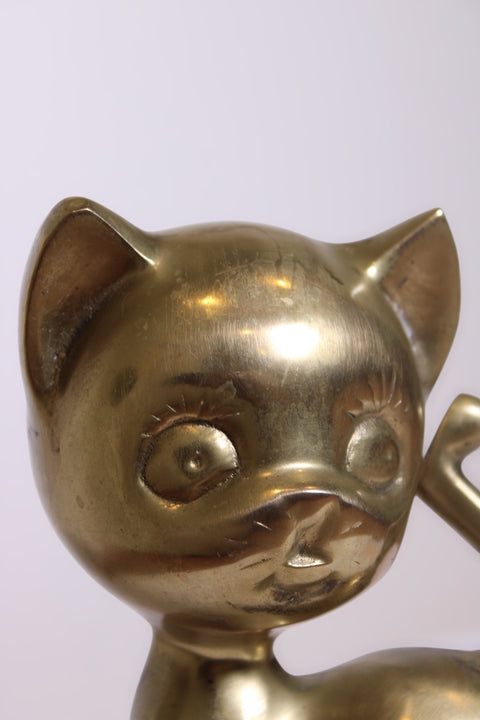 Small Brass Cat Figurine