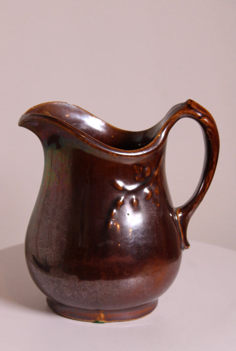 Brown Glazed Ceramic Pitcher