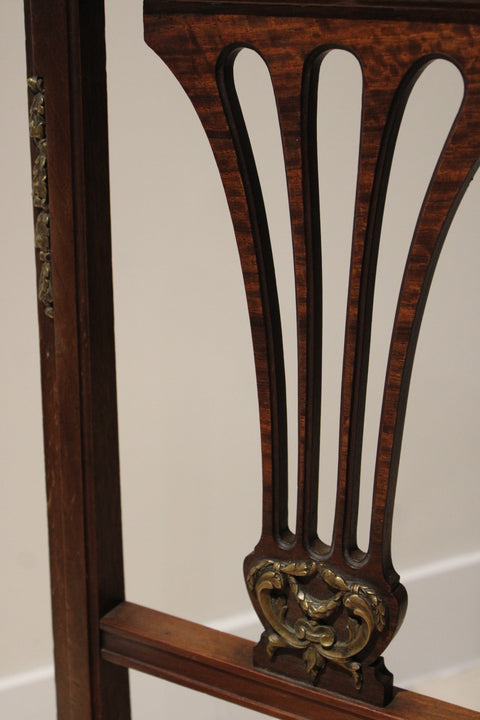 Vintage Empire Style Lyre Back Cane Dining Chairs (Set of 4)