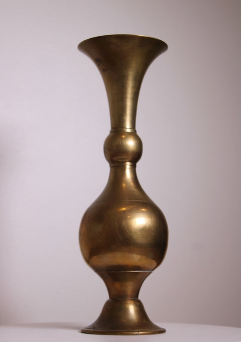 Curved Brass Baluster Vase