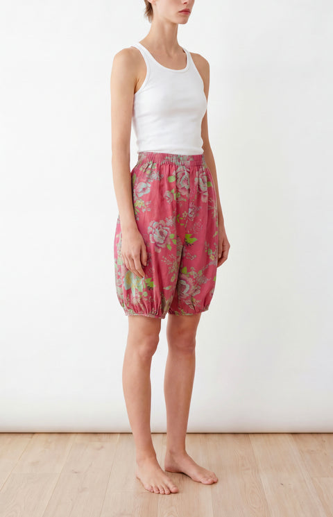 Vintage Pink Floral Bloomer Shorts