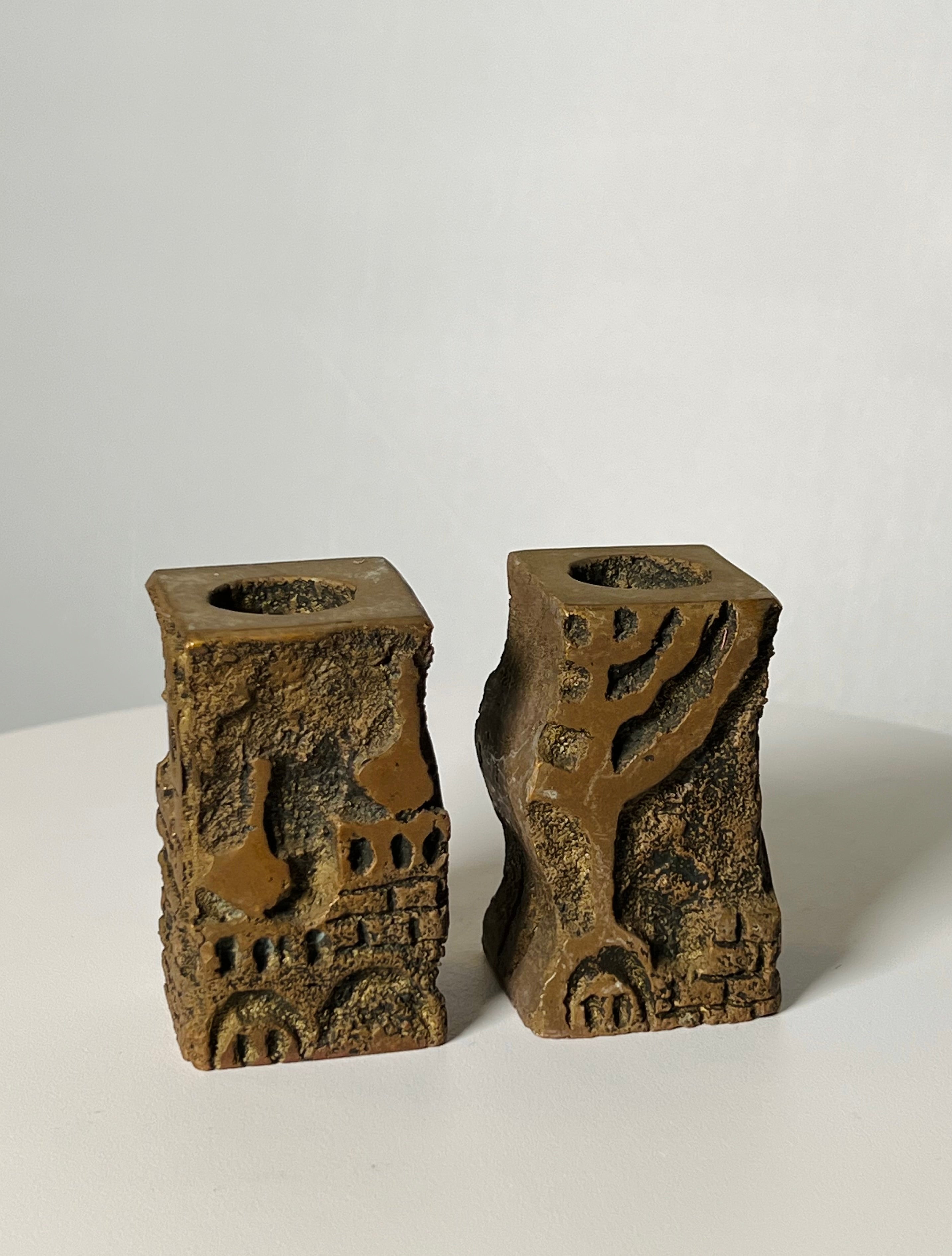 Brass Candle Holders by Avigdor Bezalel Vintage 1983 (SOLD)