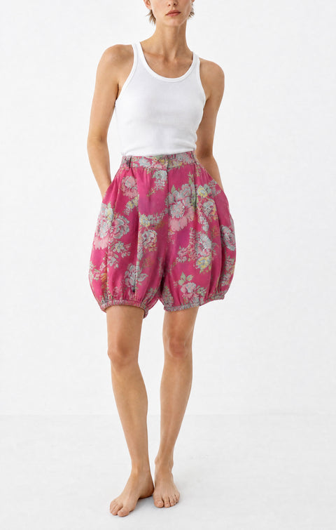 Vintage Pink Floral Bloomer Shorts