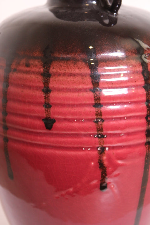 Mid Century Modern Drip Glaze Amphora Vase