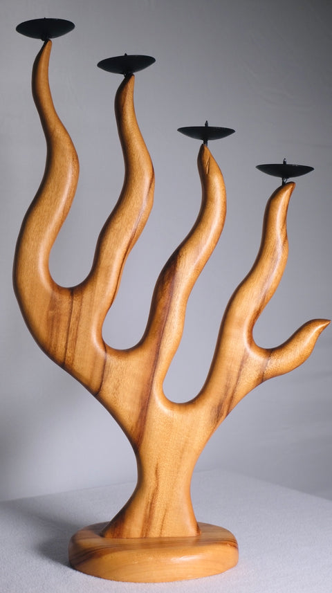 Bintage Wooden Candelabra
