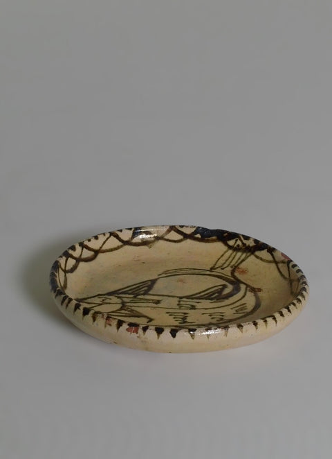 Vintage Tzintzuntzan Mexico Fish Pottery Plate Hand Painted Folk Art