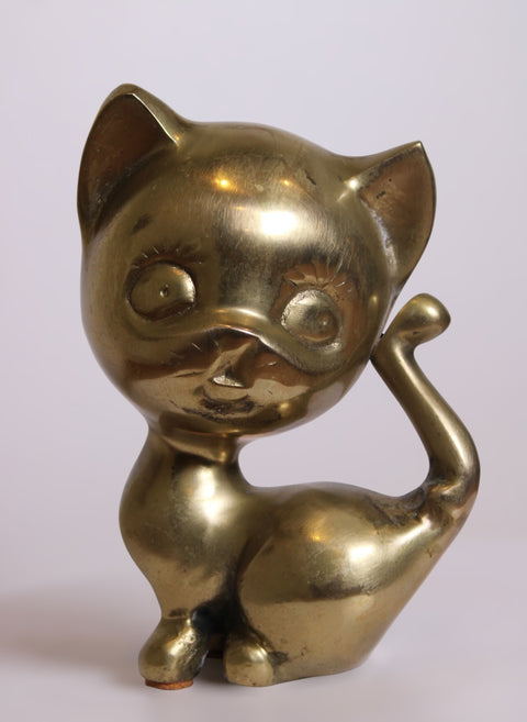 Small Brass Cat Figurine