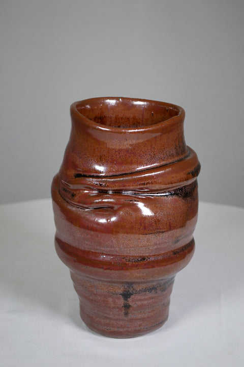 Vintage Anagama Brown Vase