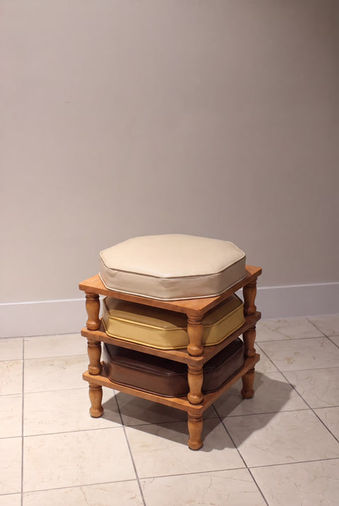 Vintage Mini Set of 3 MCM “Ethan Allen” Stacking Baumritter Foot Stools/Ottomans