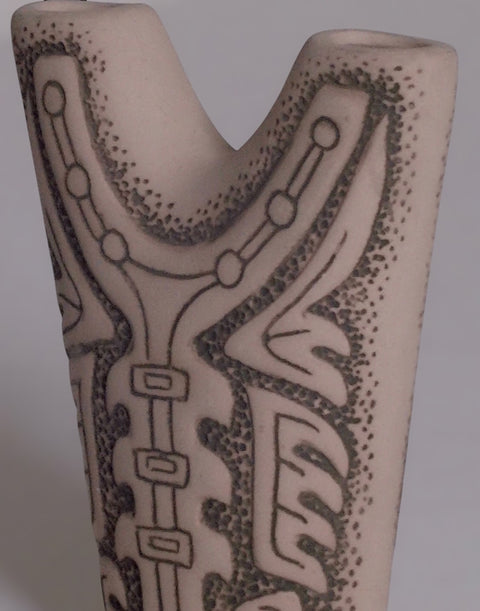 Double Cylinder Tribal Ceramic Vase
