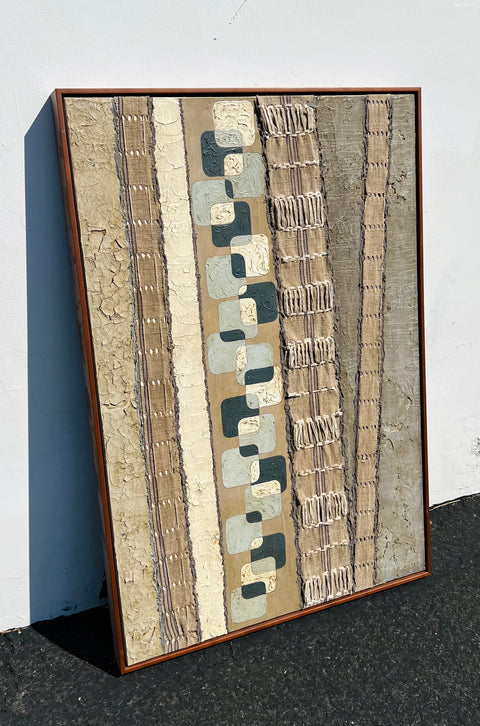 “Interwoven Empire” Mixed Media Wood Frame Abstract