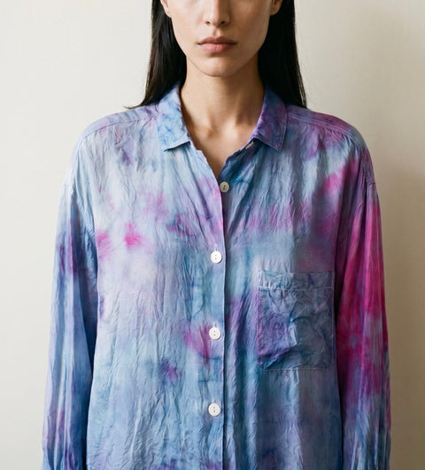 Lavender Silk Tie-Dye Silk Blouse