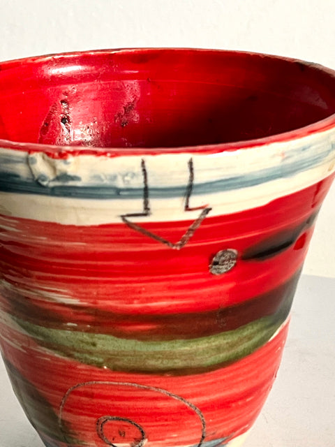 Red Abstract Small Bowl