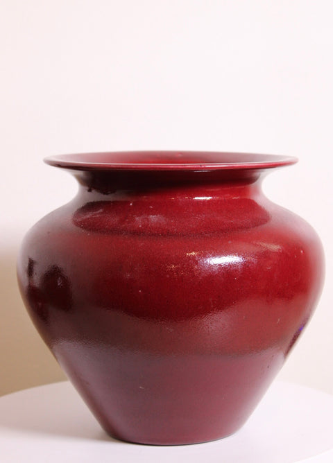 Oxblood Flared Rim Studio Pottery Vase