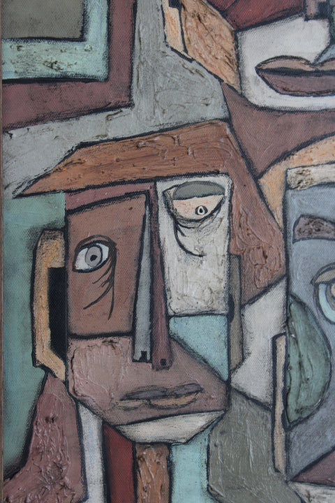 Angela Dickerson Four Faces Study Original Framed Artwork