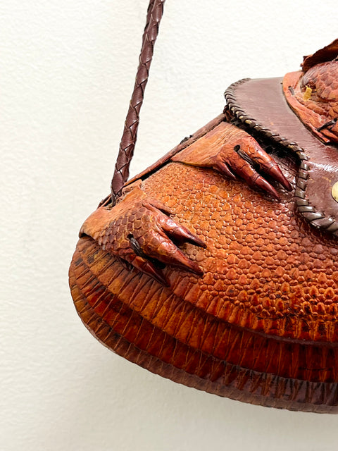 Armadillo Shell Shoulder Bag with Braided Strap