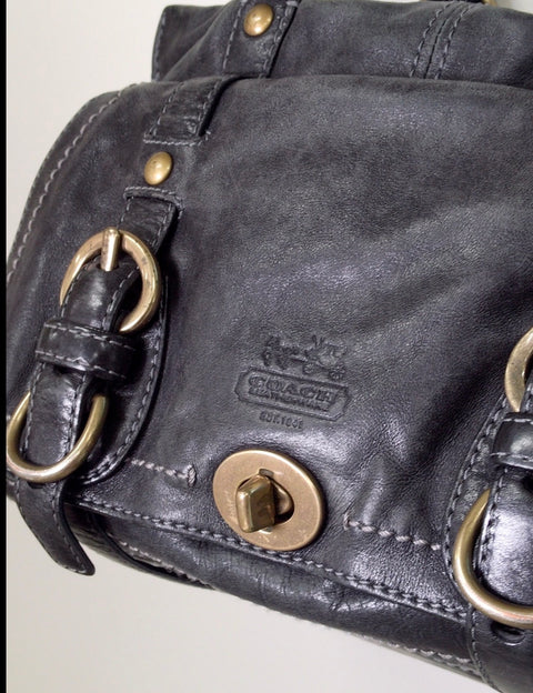 Pre Owned Legacy Garcia Satchel #12704 | 65th Anniversary | Black Italian Leather (Y2k Vintage)