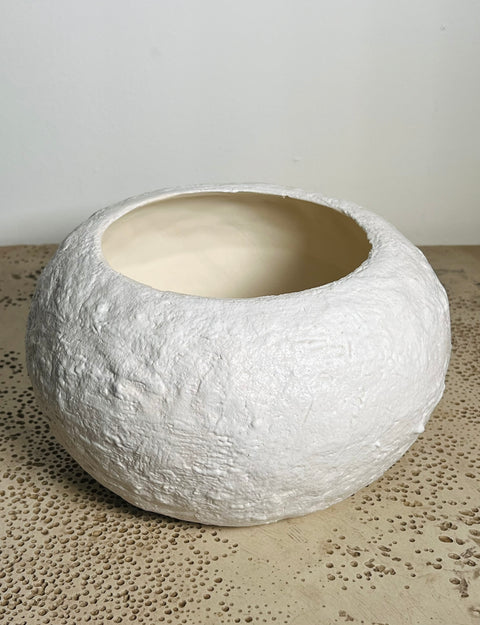 White Textured Studio Bowl