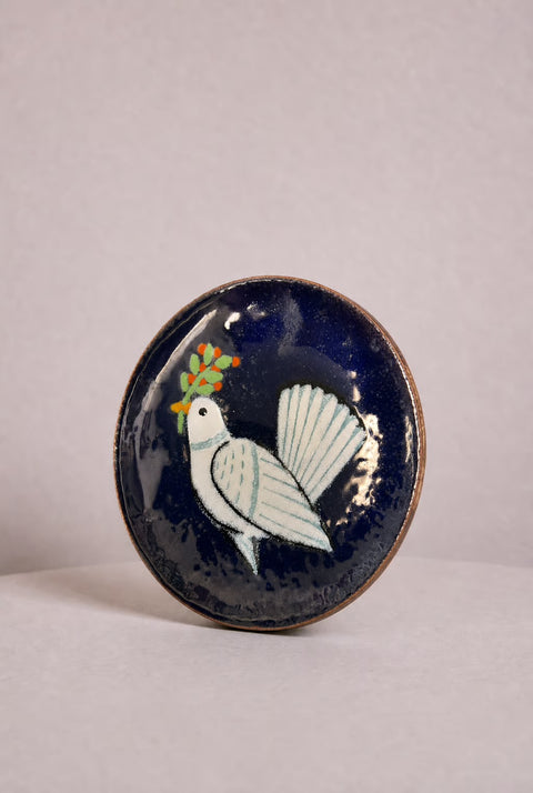 “Annemarie Davidson” Dove Enamel Plate