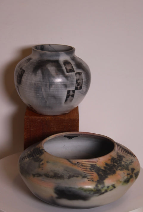 Sarita Swanson Abstract Smoke Studio Vessel Duo