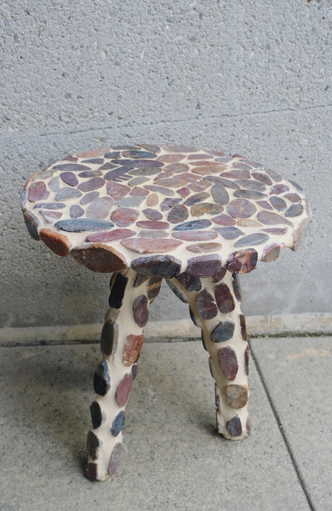 Hand tiled Stone Side Table