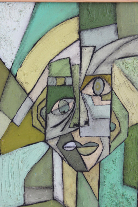 Angela Dickerson Emerald Conversation Original Framed Artwork