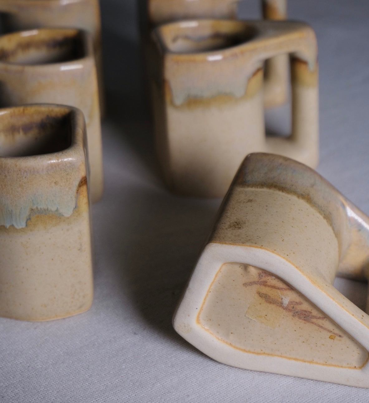 Miniature “Rodolfo Padilla” Drip Glaze Mugs (Vintage)