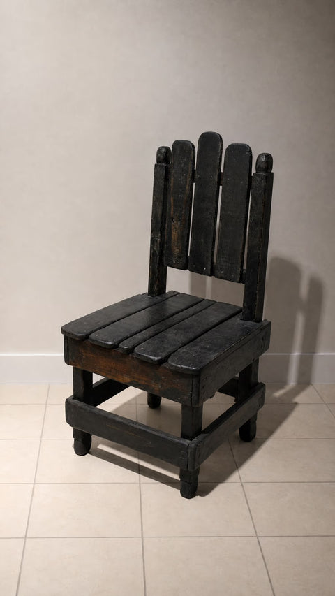 Black Antique Small Side Garden Chair