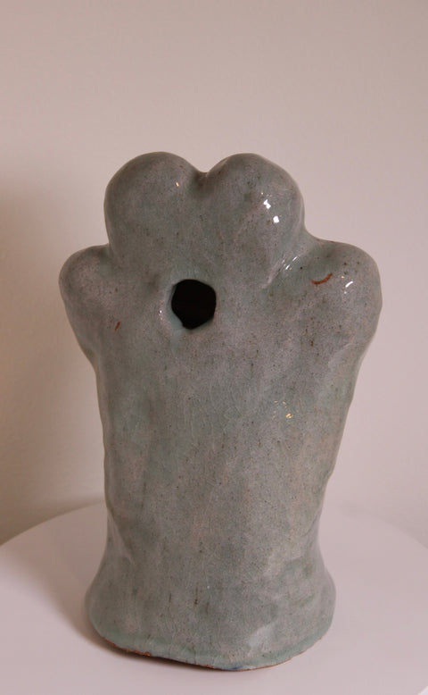 Gray Ceramic Paw Sculpture