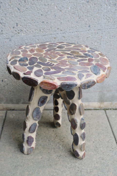 Hand tiled Stone Side Table