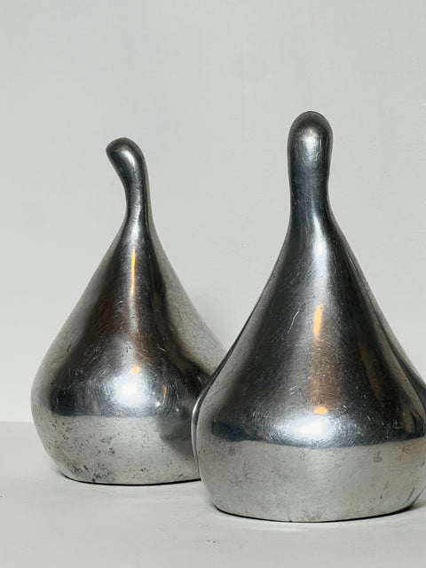 Vintage Mid-Century Modern Aluminum Pear Sculptures — Set of 3