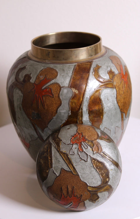 Vintage Cloisonné Chinoiserie Ginger Jar