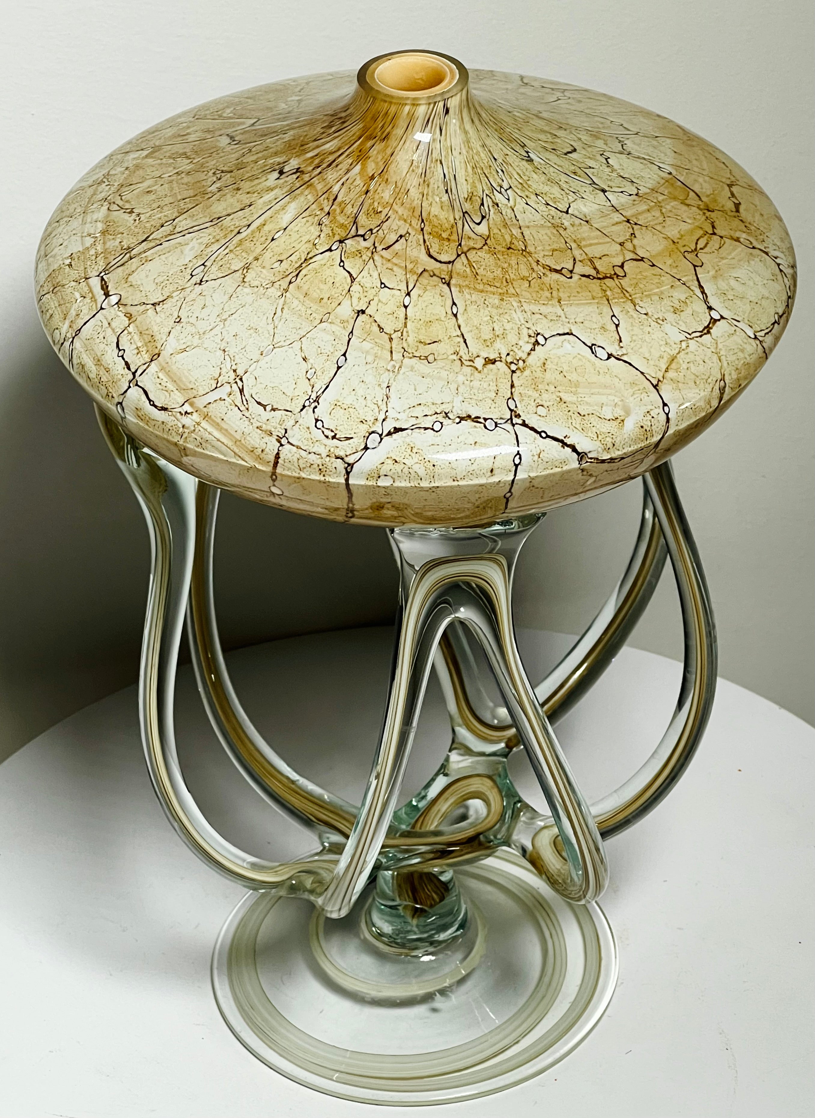 Murano Style Art Glass Octopus Oil Lamp by “Jozefina Krosno” (Vintage)