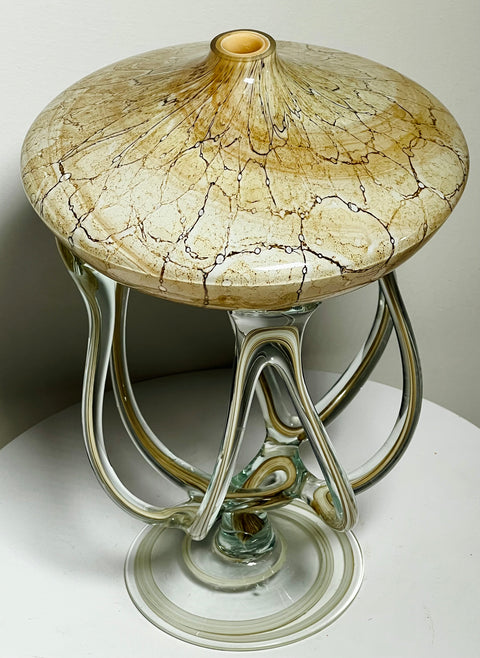 Murano Style Art Glass Octopus Oil Lamp by “Jozefina Krosno”